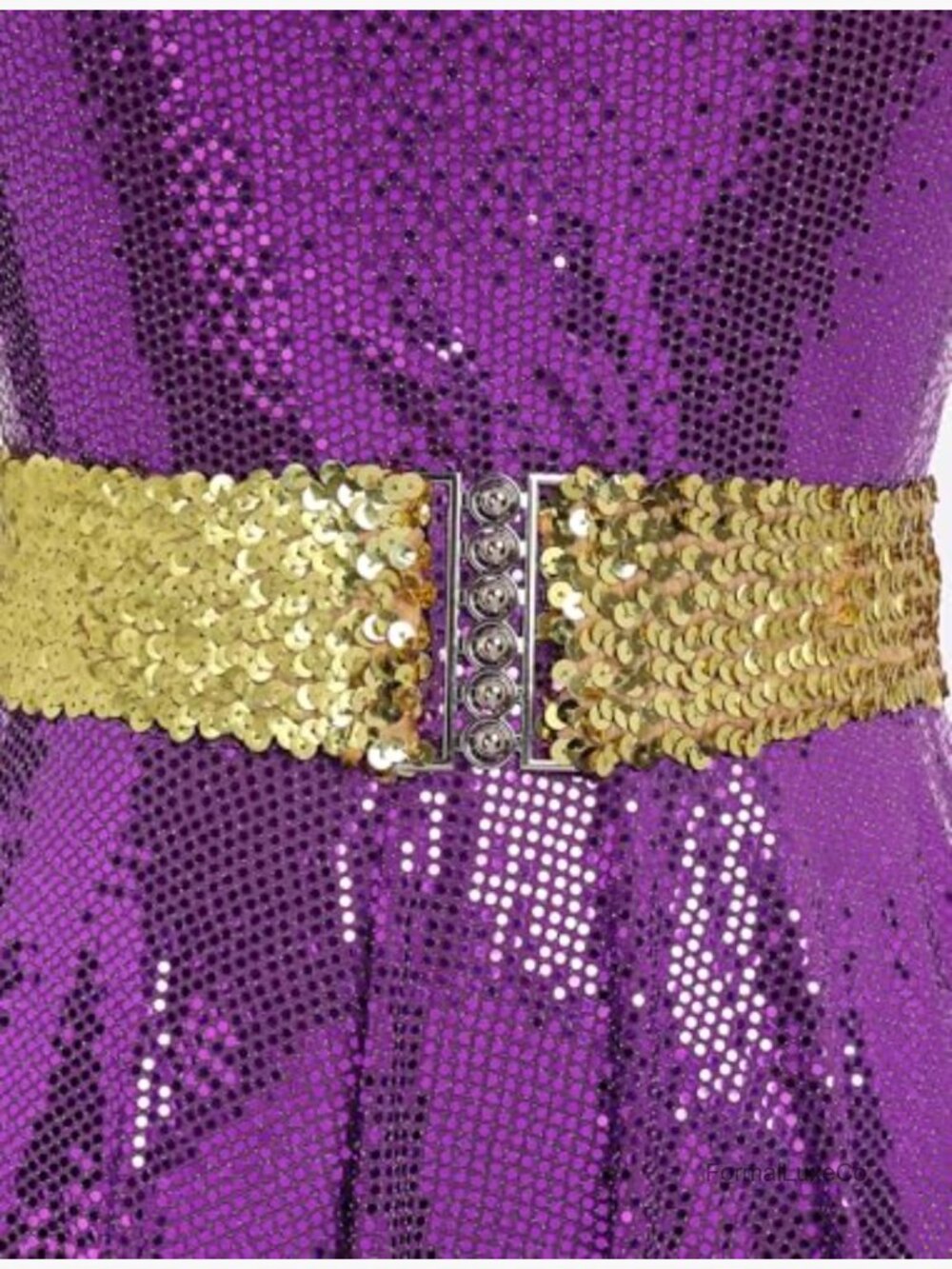 Sparkly One Shoulder Worship Dance Tunic Overlay A-Line Midi - Picture 5 of 6